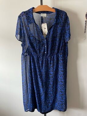 Autograph Chiffon Cobalt Dress Blue Plus Size 18 NWT